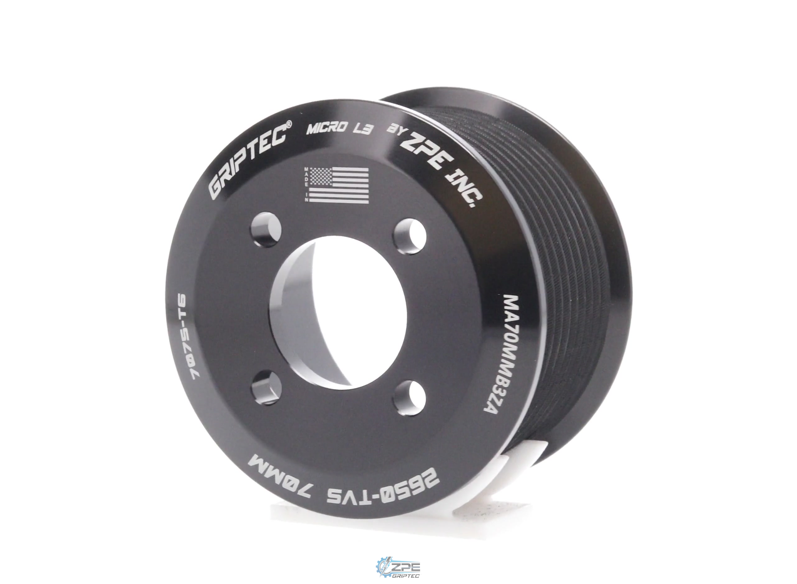 70mm 10 Rib ZPE GripTec® 2pc Magnuson LSA/LT4 2650 TVS L3 Black Pulley Only